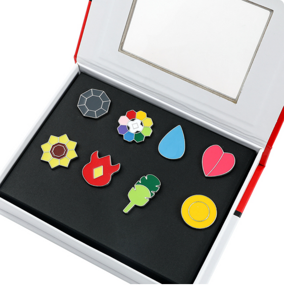 Pokemon Pin: Kanto Region Gym Badges Set in Box