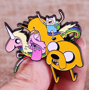 Adventure Time Pin: Finn, Jake, Lady Rainicorn, and Princess Bubblegum